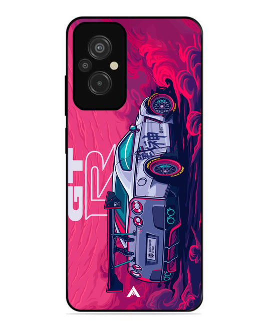 GTR Car Metal Back Cover Phone Case for Xiaomi Redmi 11 Prime 4G