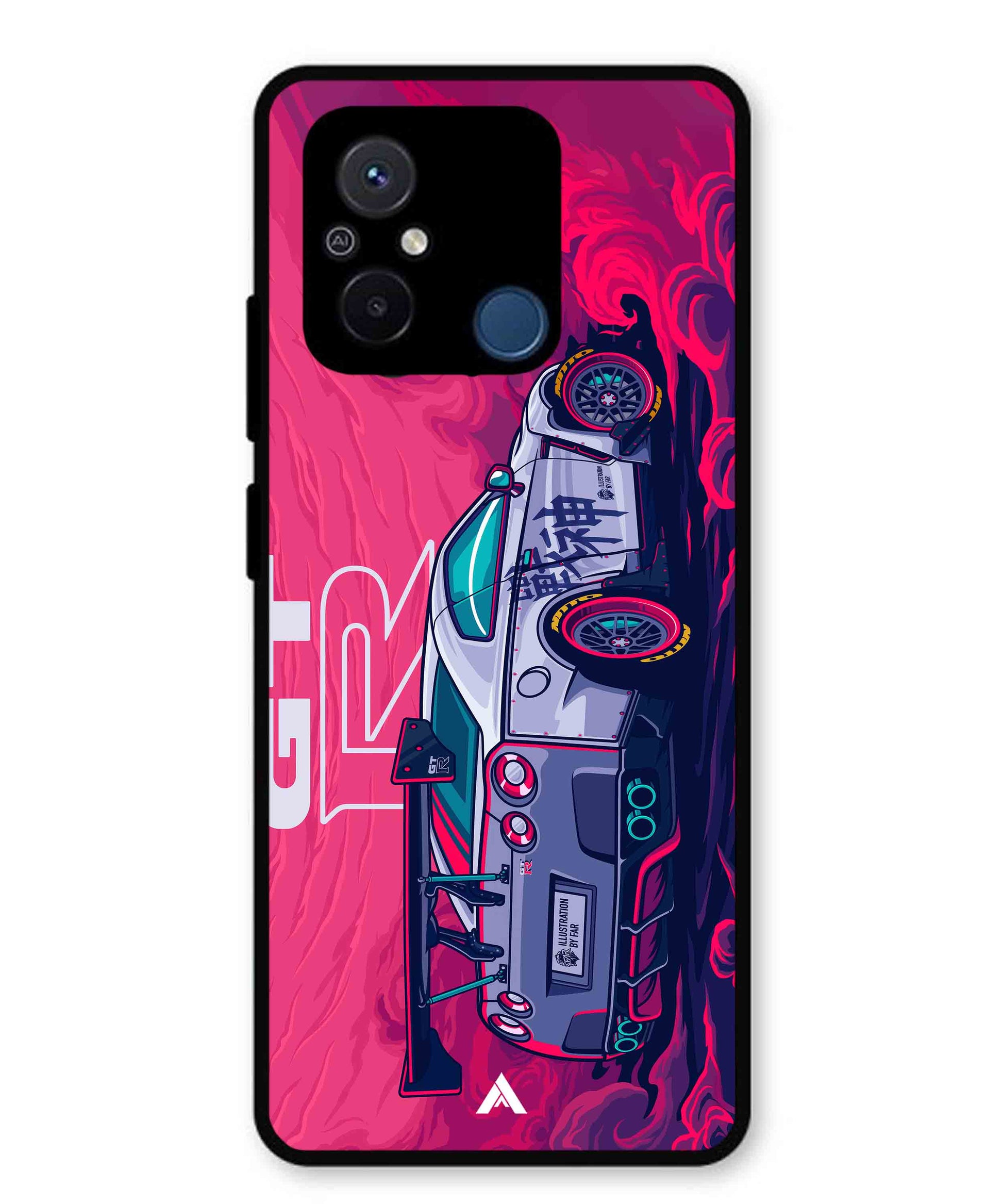 GTR Car Metal Back Cover Phone Case for Xiaomi Redmi 12C