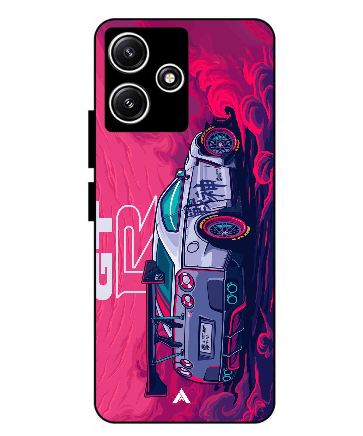 GTR Car Metal Back Cover Phone Case for Xiaomi Redmi 12 5G