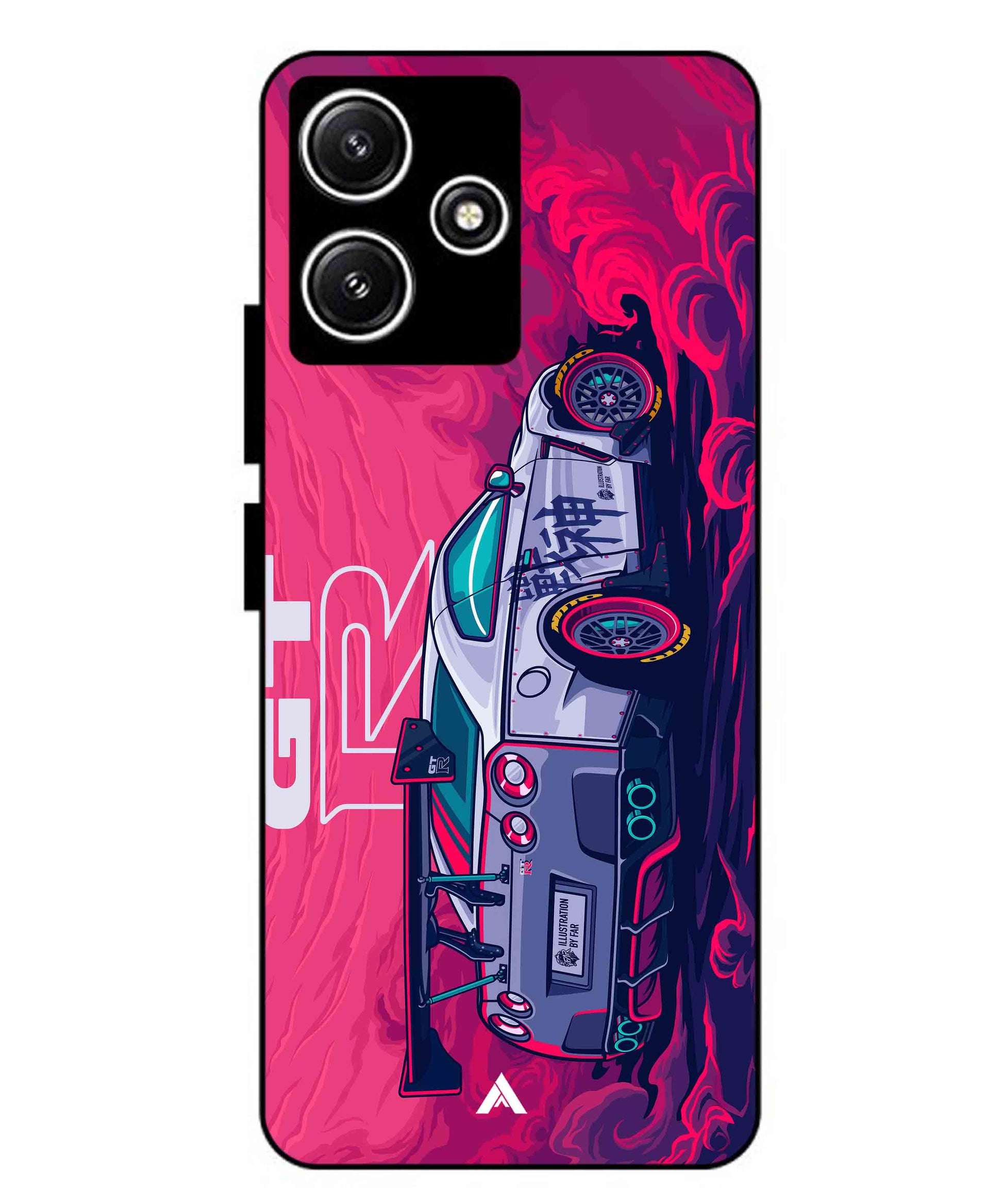 GTR Car Metal Back Cover Phone Case for Xiaomi Redmi 12 5G