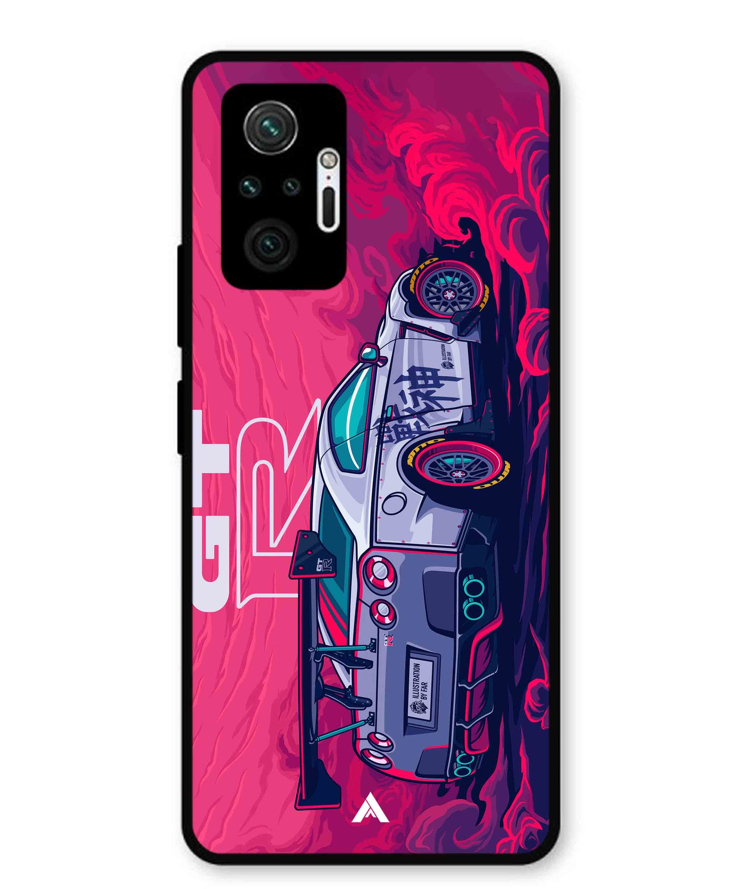 GTR Car Metal Back Cover Phone Case for Xiaomi Redmi Note 10 Pro