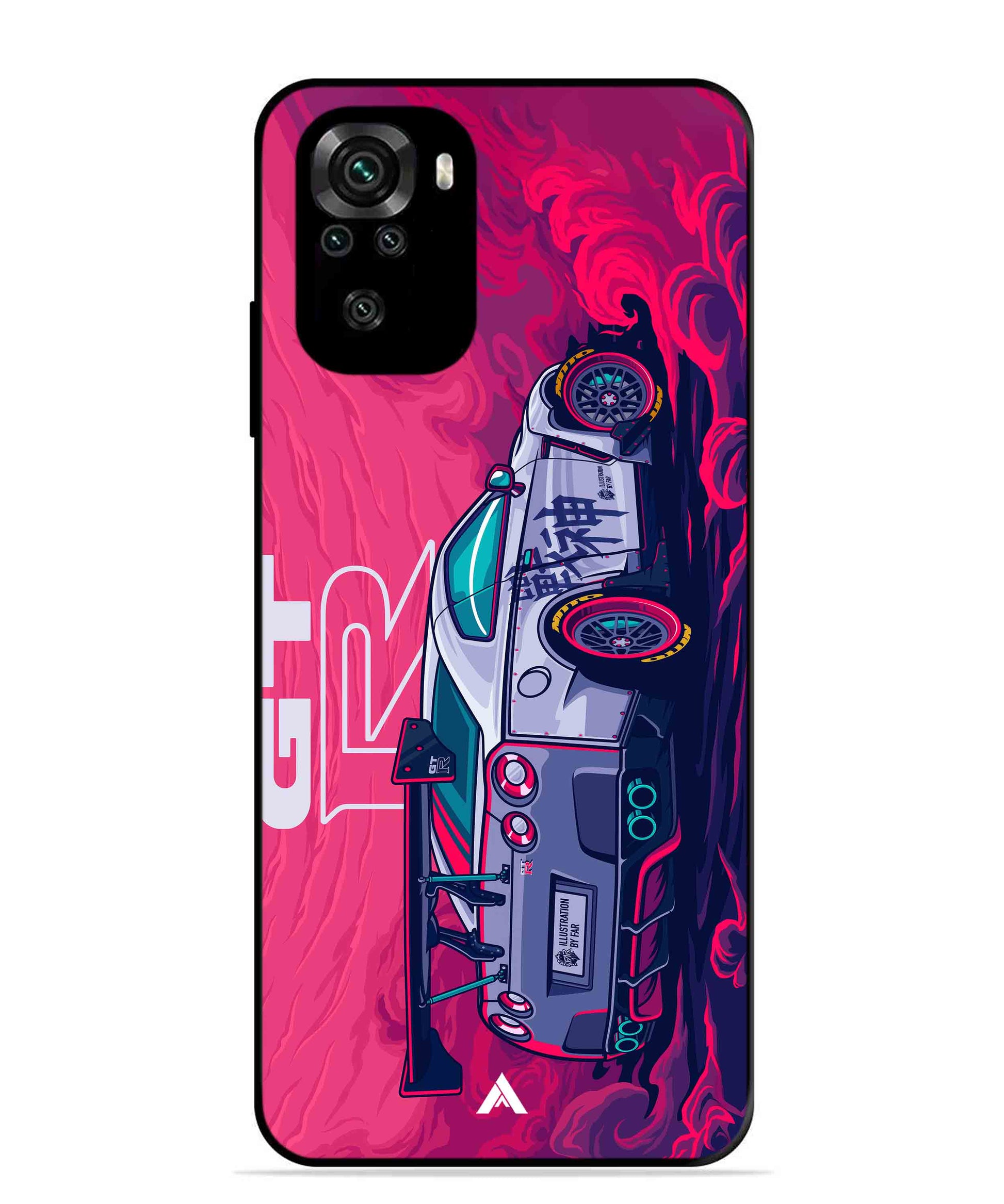 GTR Car Metal Back Cover Phone Case for Xiaomi Redmi Note 11SE