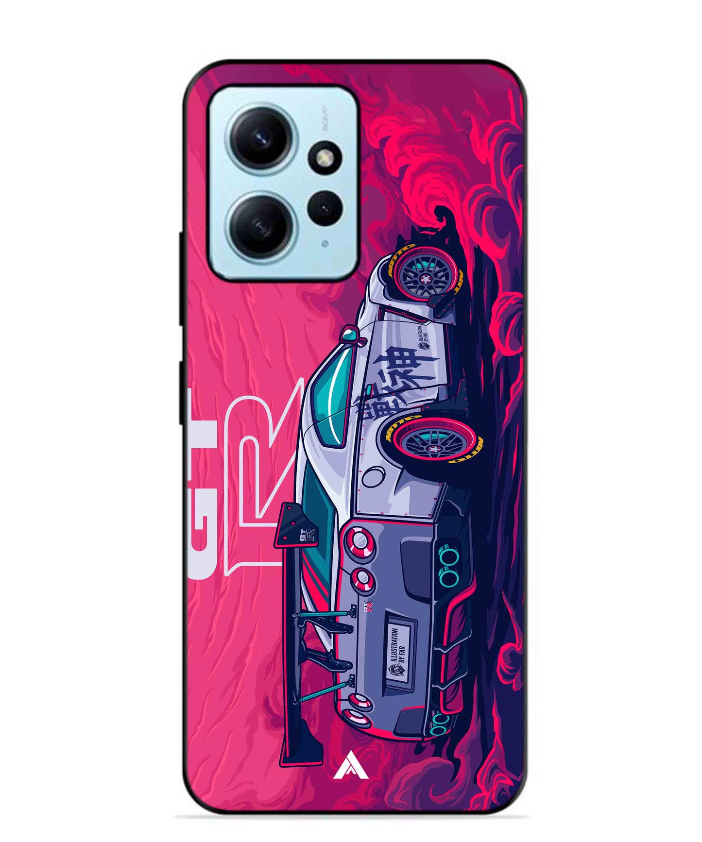 GTR Car Metal Back Cover Phone Case for Xiaomi Redmi Note 12 4G