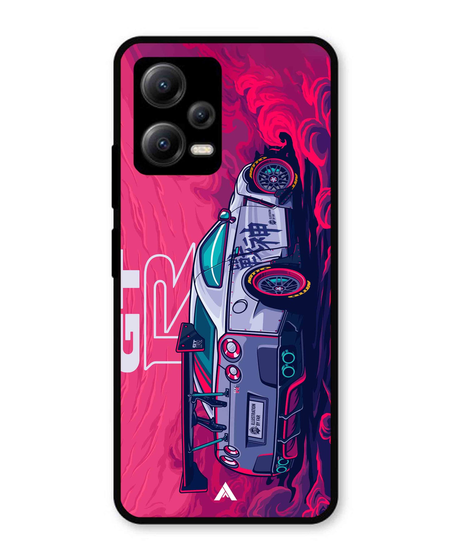GTR Car Metal Back Cover Phone Case for Xiaomi Redmi Note 12 5G