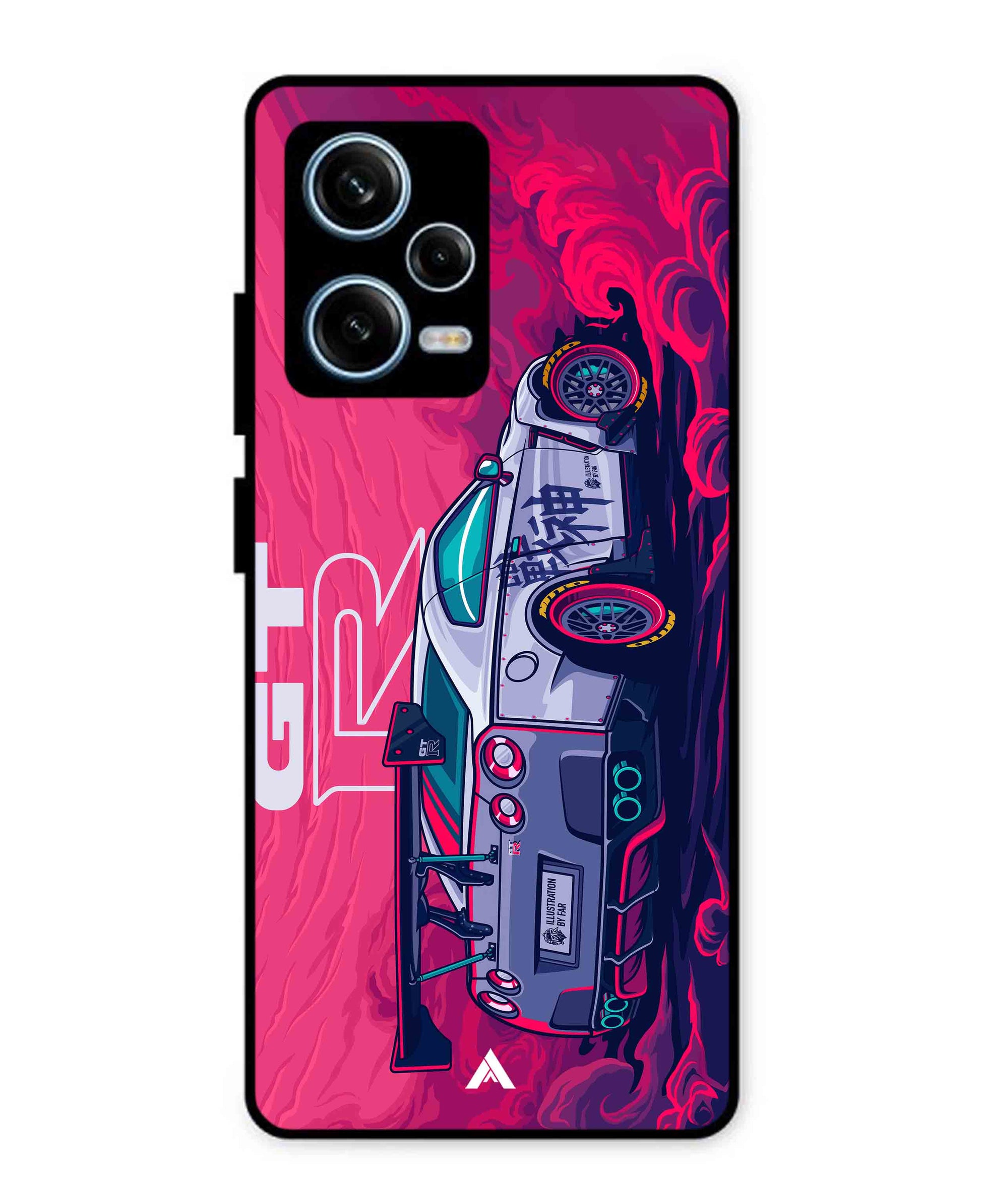 GTR Car Metal Back Cover Phone Case for Xiaomi Redmi Note 12 Pro