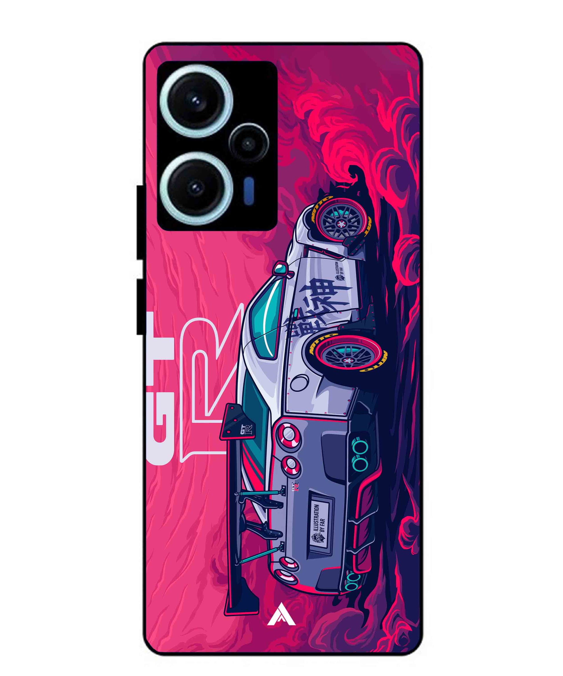 GTR Car Metal Back Cover Phone Case for Xiaomi Redmi Note 12 Turbo