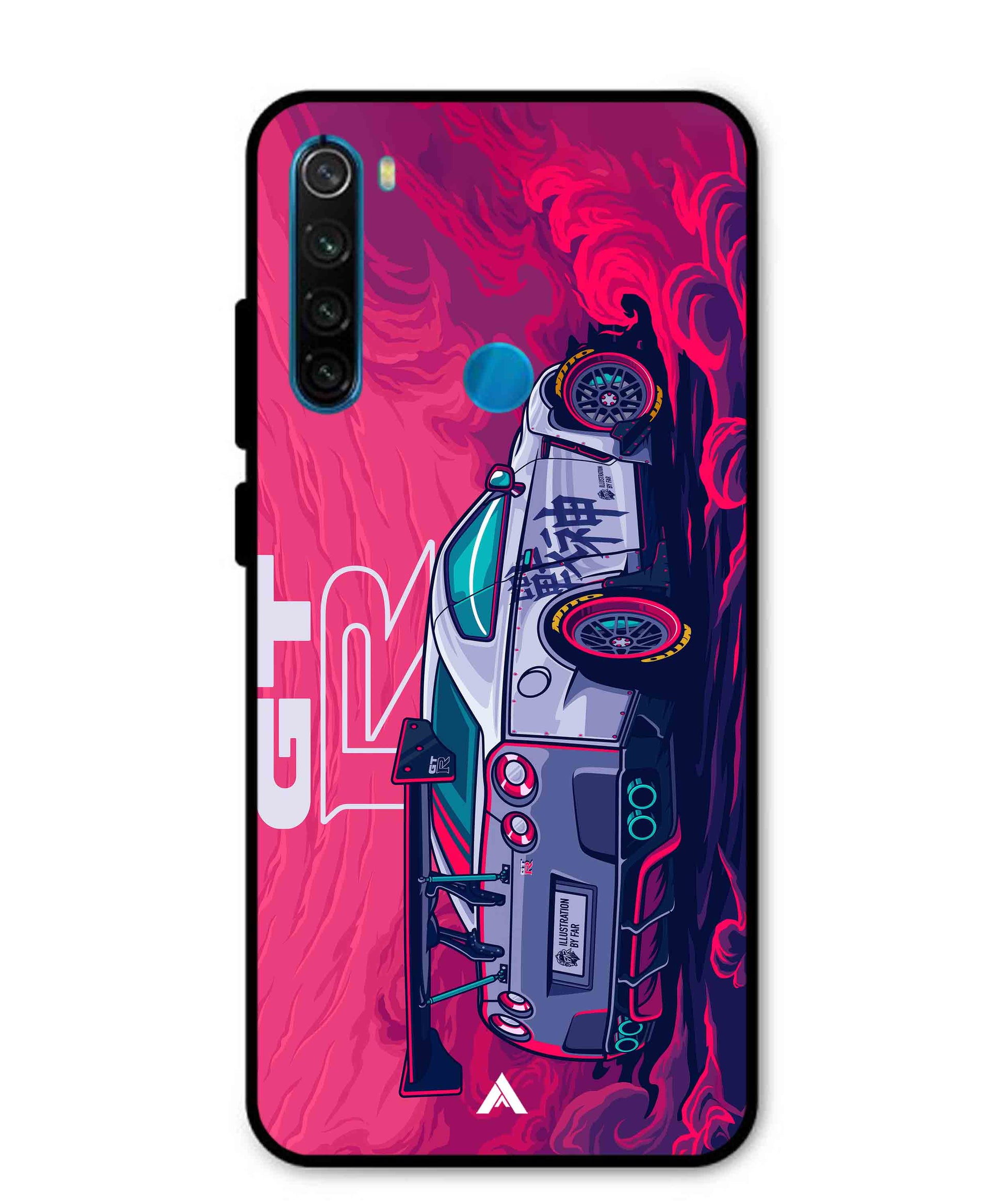 GTR Car Metal Back Cover Phone Case for Xiaomi Redmi Note 8