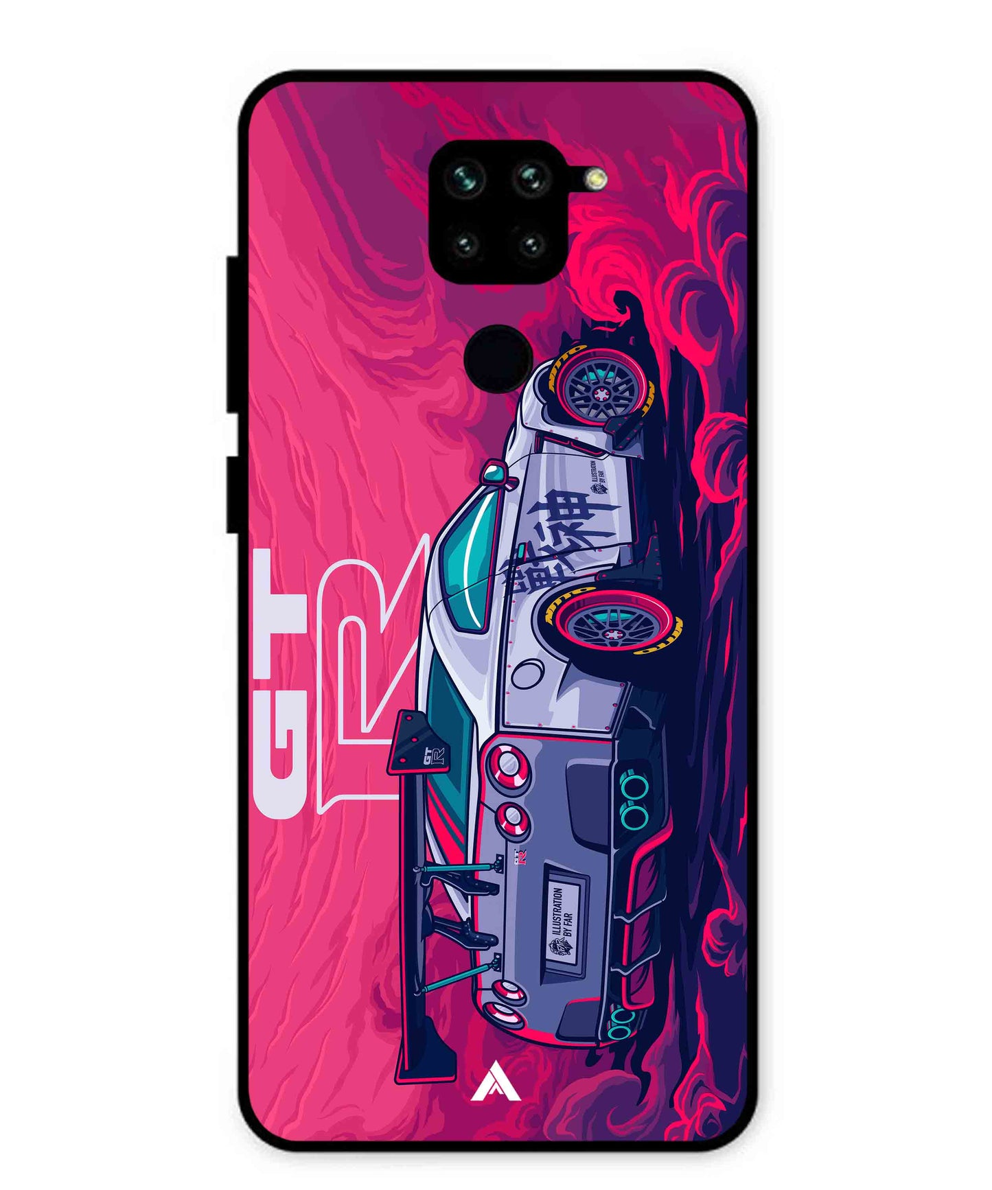 GTR Car Metal Back Cover Phone Case for Xiaomi Redmi Note 9