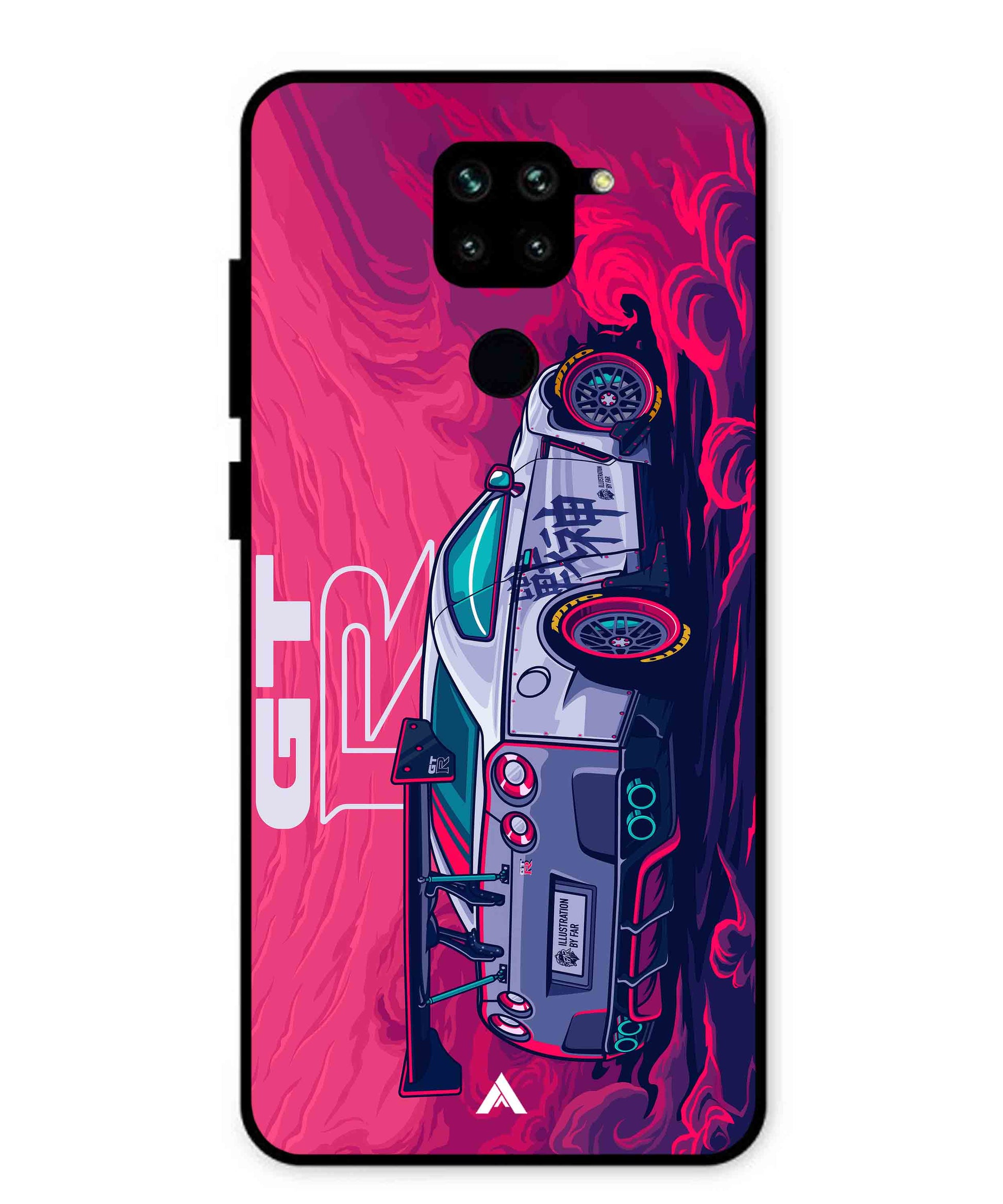 GTR Car Metal Back Cover Phone Case for Xiaomi Redmi Note 9