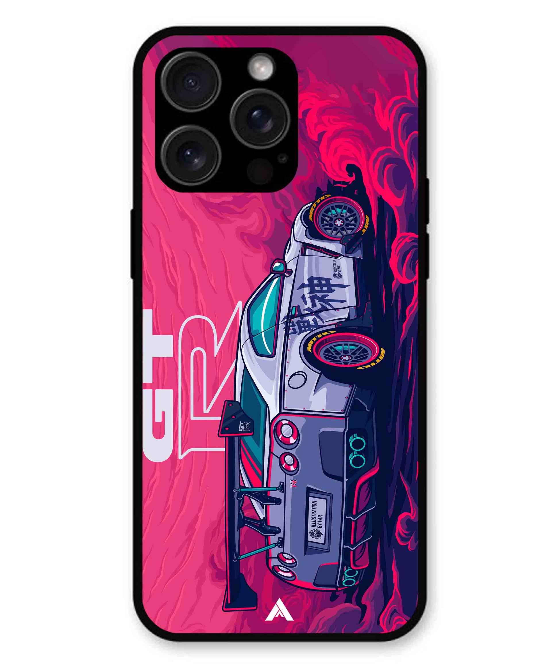 GTR Car Metal Back Cover Phone Case for iPhone 15 Pro Max