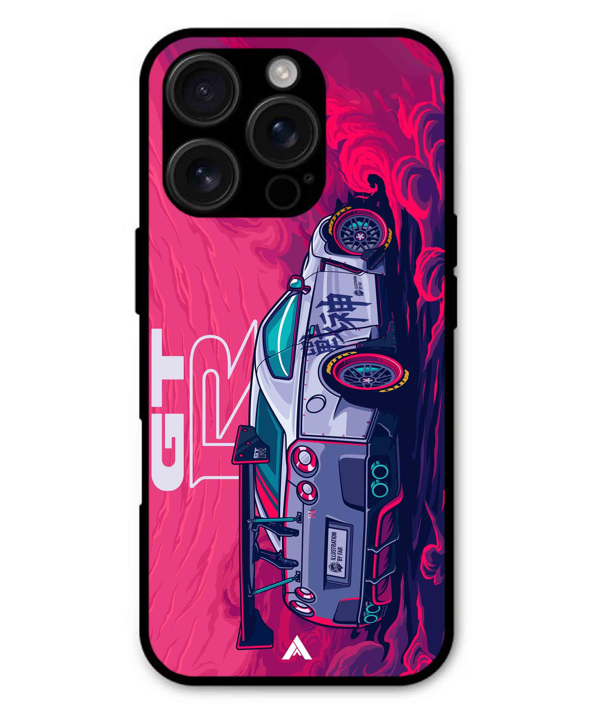 GTR Car Metal Back Cover Phone Case for iPhone 15 Pro