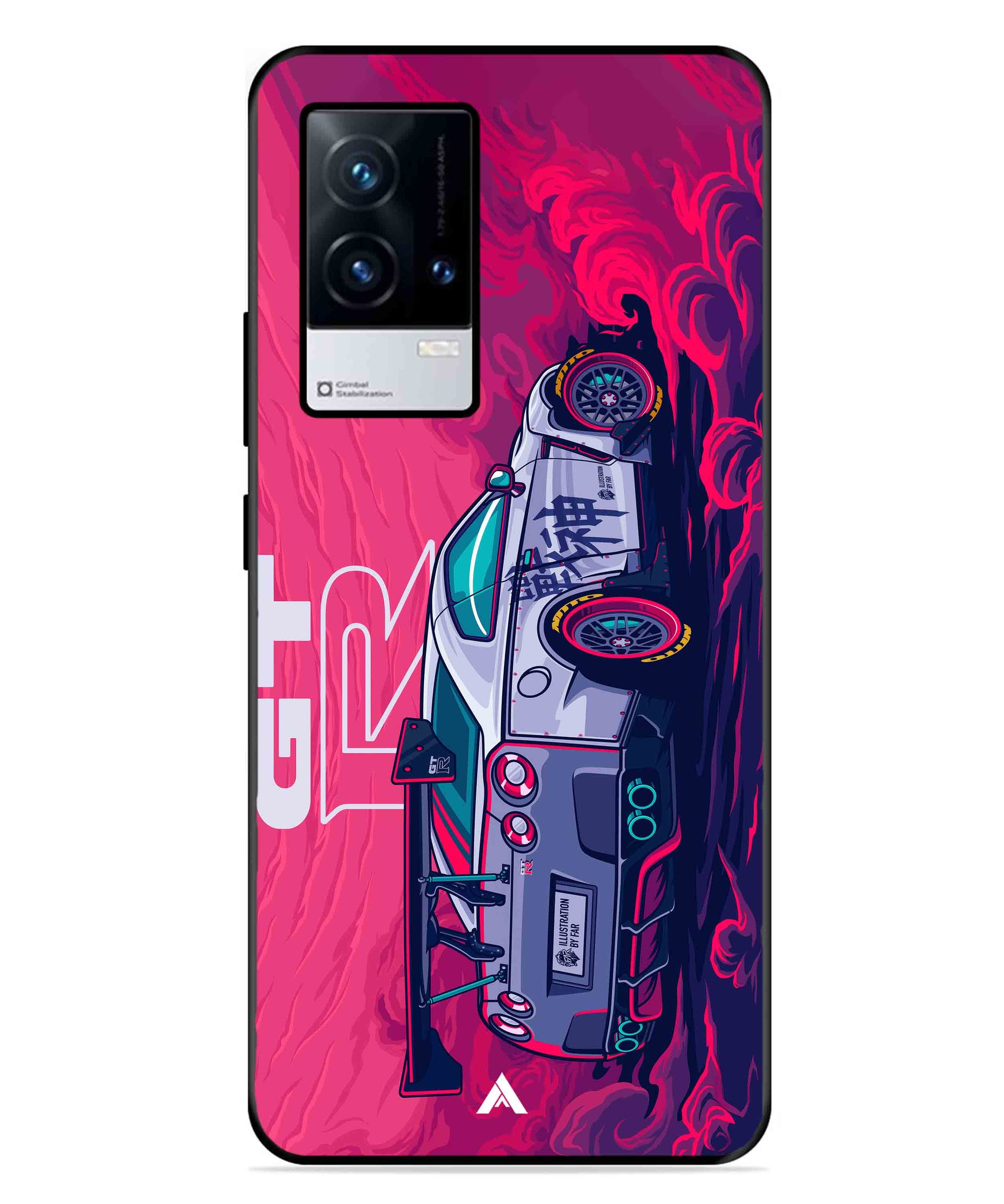 GTR Car Metal Back Cover Phone Case for iQOO 8