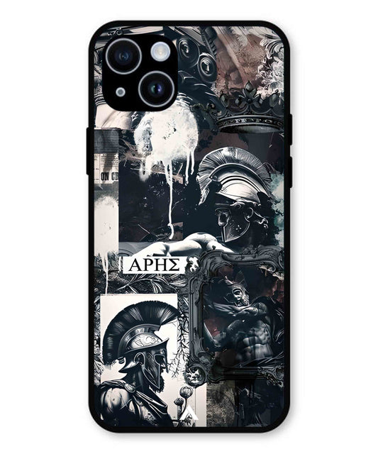 Greek Mindset Metal Back Cover Phone Case for iPhone 14 Plus