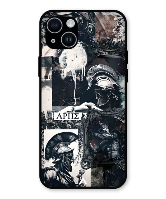 Greek Mindset Metal Back Cover Phone Case for iPhone 15