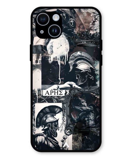 Greek Mindset Metal Back Cover Phone Case for iPhone 15 Plus
