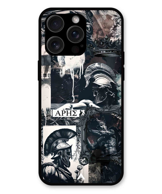 Greek Mindset Metal Back Cover Phone Case for iPhone 15 Pro Max