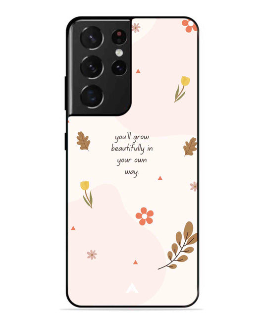 Her Own Way Metal Back Cover Phone Case for Samsung Galaxy S21 Ultra