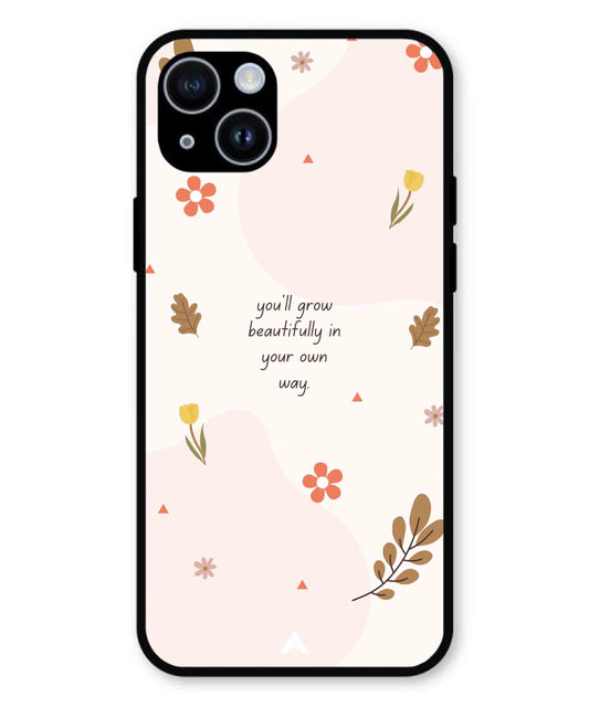 Her Own Way Metal Back Cover Phone Case for iPhone 15 Plus