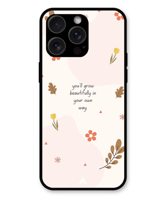 Her Own Way Metal Back Cover Phone Case for iPhone 15 Pro Max