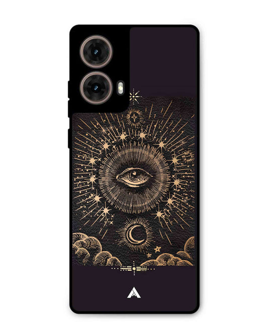 Illuminating Eye Metal Back Cover Phone Case for Moto Edge 50 Fusion