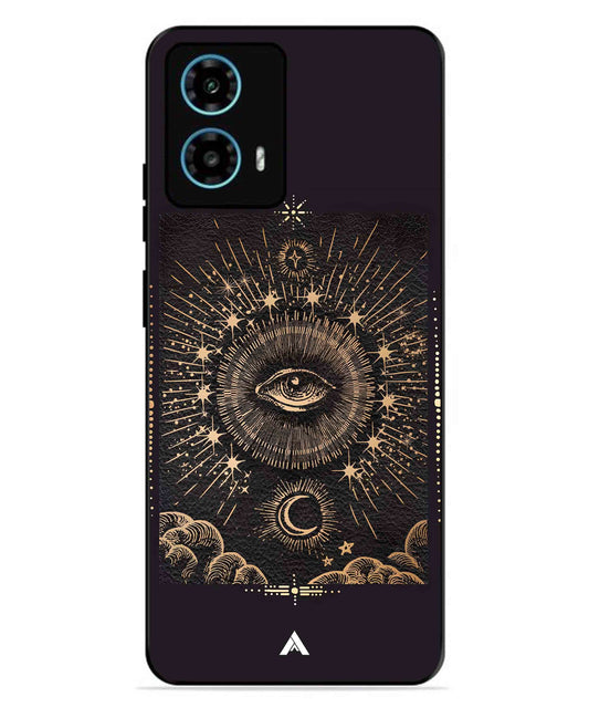 Illuminating Eye Metal Back Cover Phone Case for Moto G34