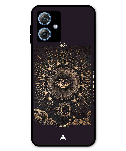 Illuminating Eye Metal Back Cover Phone Case for Moto G54