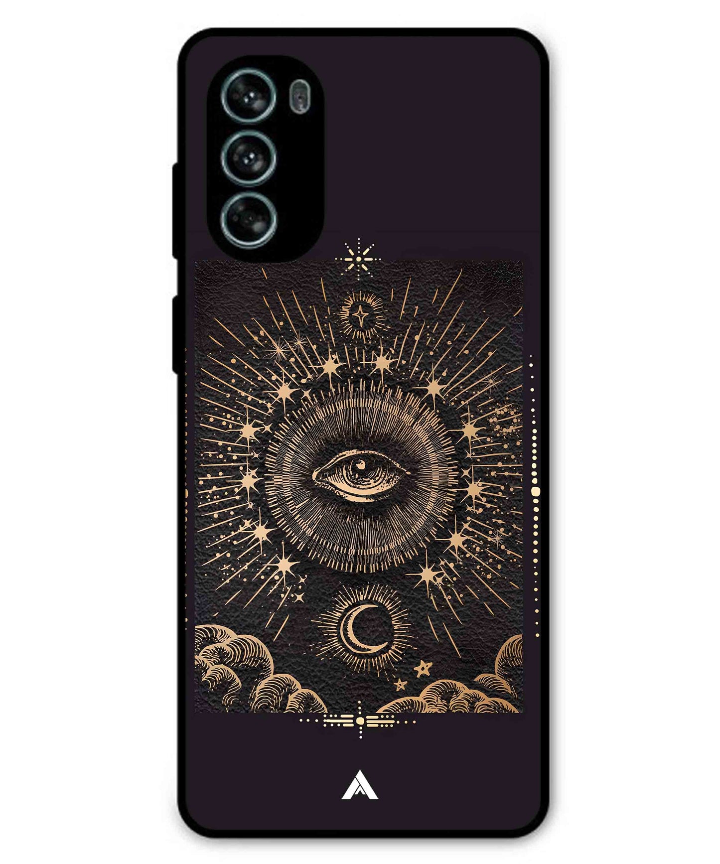 Illuminating Eye Metal Back Cover Phone Case for Moto G62