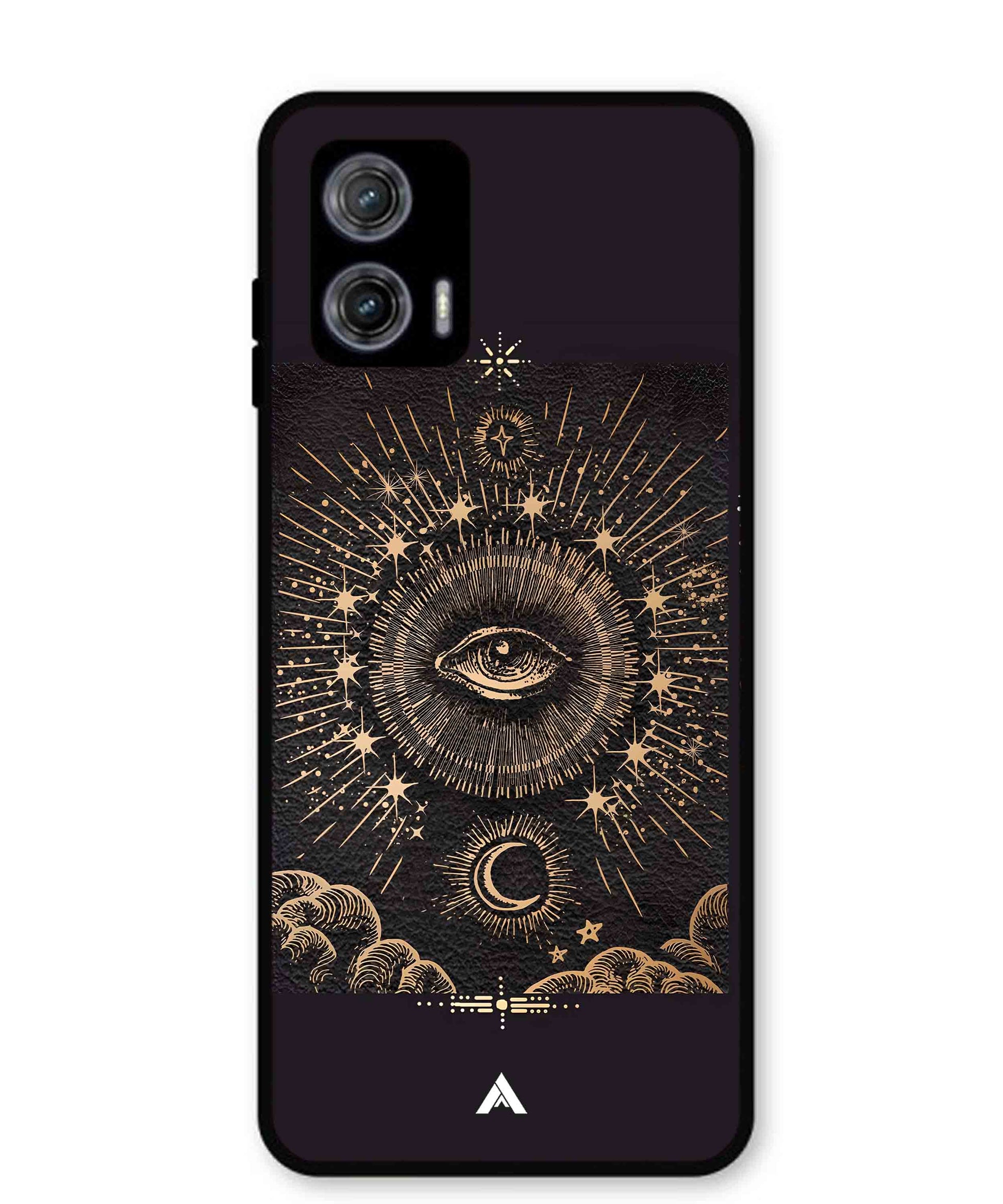 Illuminating Eye Metal Back Cover Phone Case for Moto G73