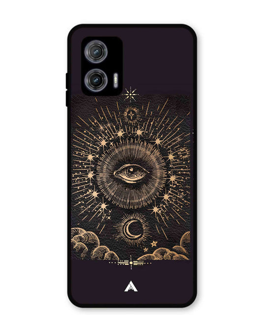 Illuminating Eye Metal Back Cover Phone Case for Moto G73