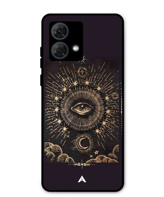 Illuminating Eye Metal Back Cover Phone Case for Moto G84