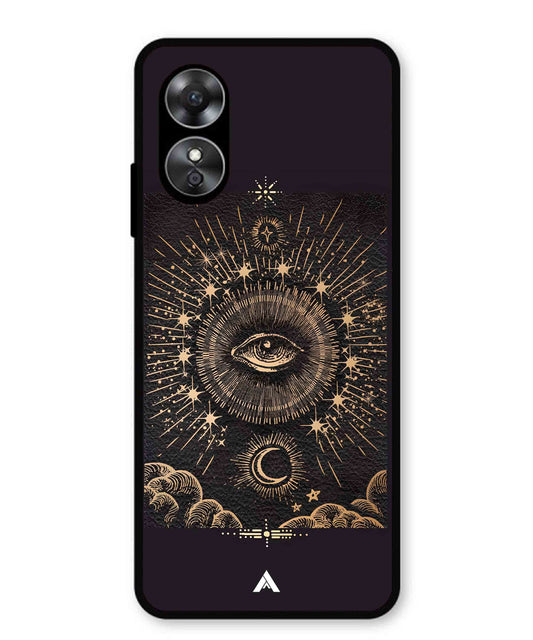 Illuminating Eye Metal Back Cover Phone Case for Oppo A17