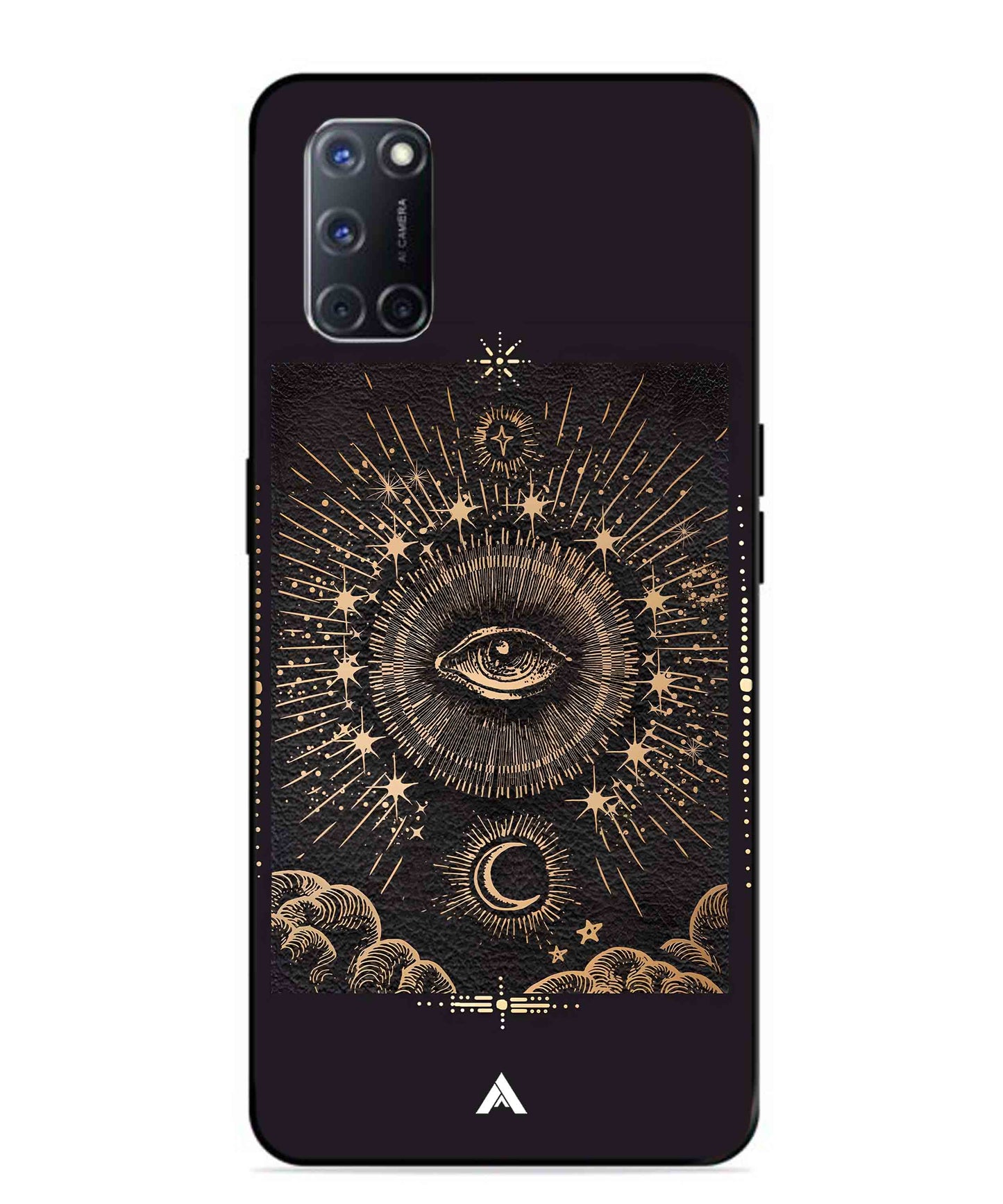 Illuminating Eye Metal Back Cover Phone Case for Oppo A52