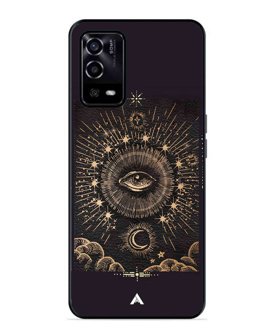 Illuminating Eye Metal Back Cover Phone Case for Oppo A53s