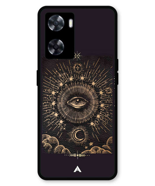 Illuminating Eye Metal Back Cover Phone Case for Oppo A77s