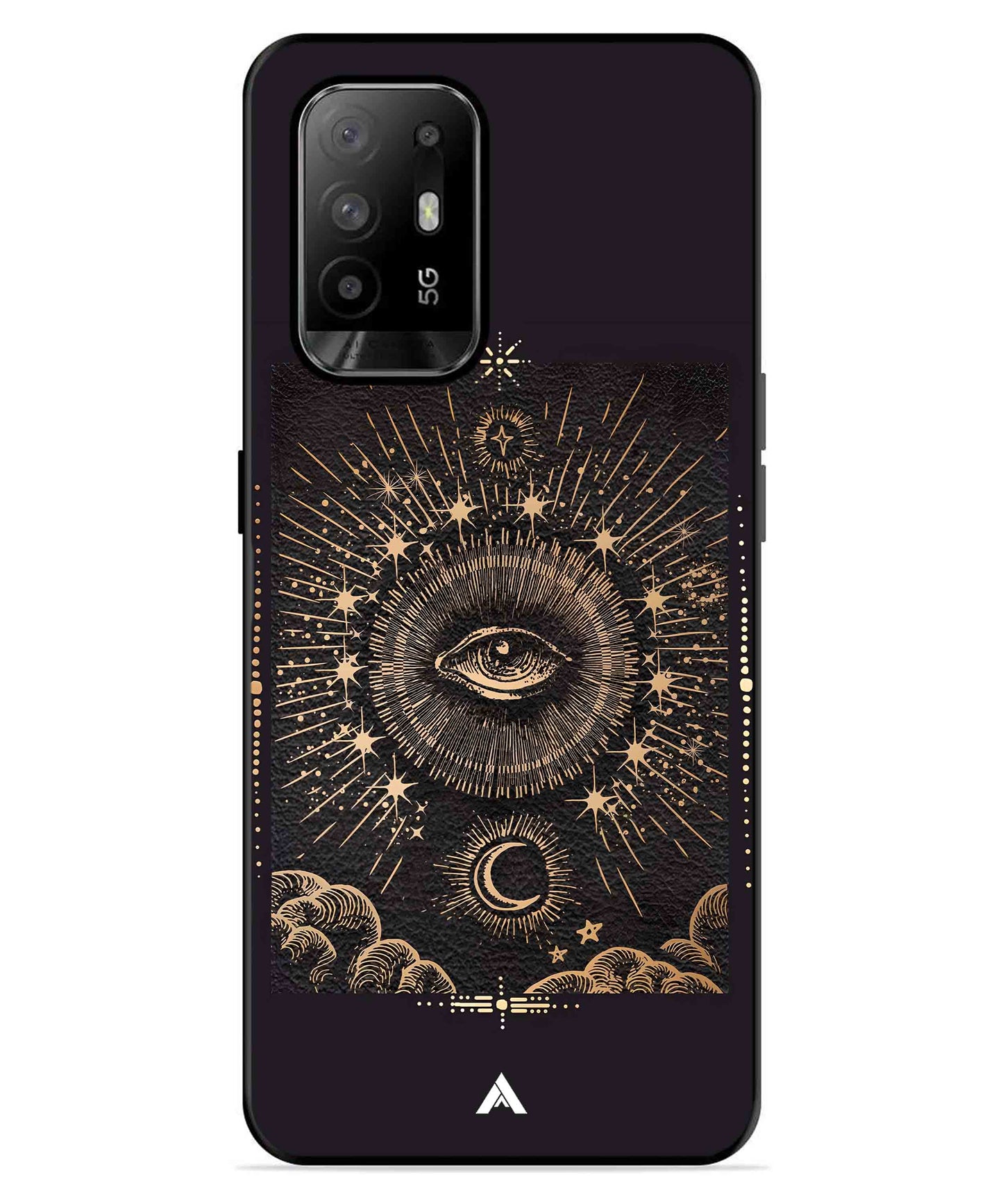 Illuminating Eye Metal Back Cover Phone Case for Oppo F19 Pro Plus