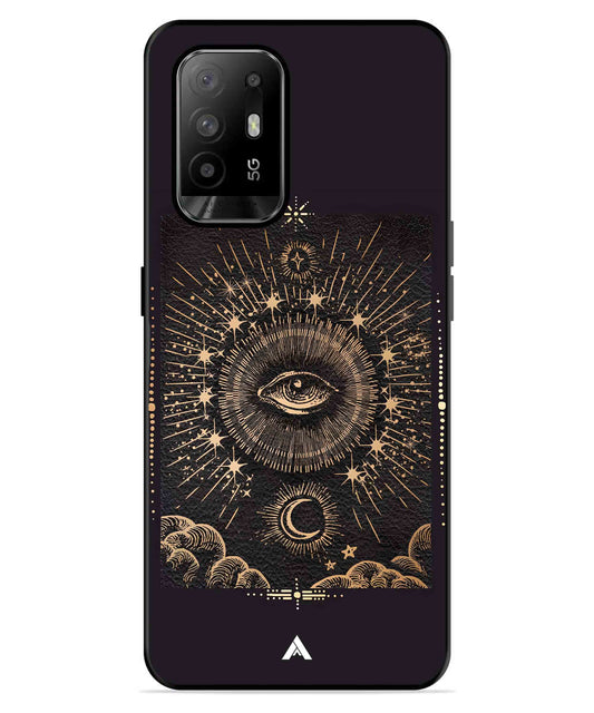 Illuminating Eye Metal Back Cover Phone Case for Oppo F19 Pro Plus