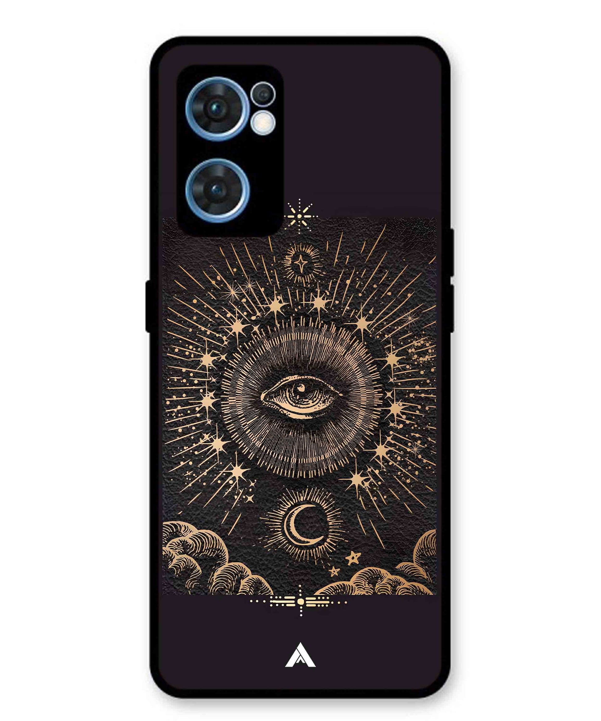 Illuminating Eye Metal Back Cover Phone Case for Oppo F21 Pro 4G