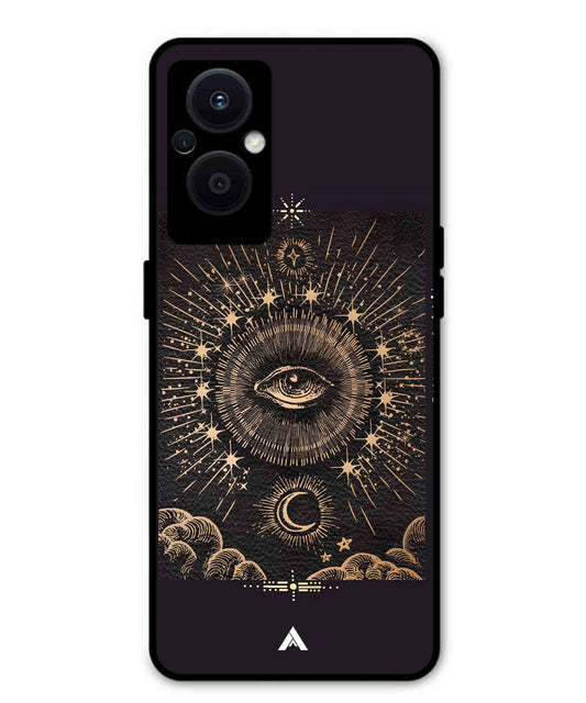 Illuminating Eye Metal Back Cover Phone Case for Oppo F21 Pro 5G