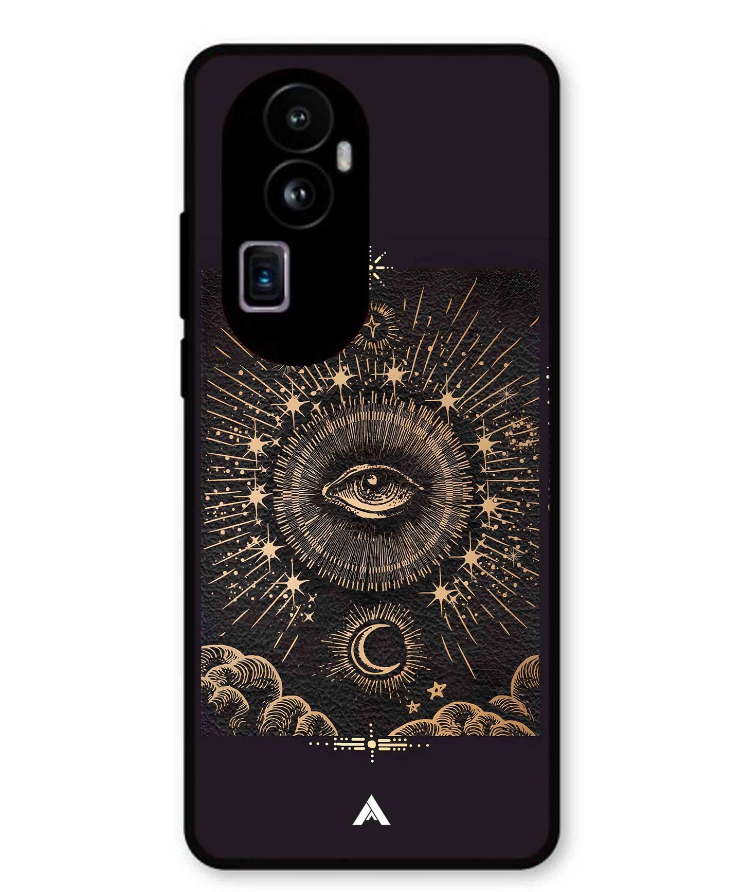 Illuminating Eye Metal Back Cover Phone Case for Oppo Reno 10 Pro Plus