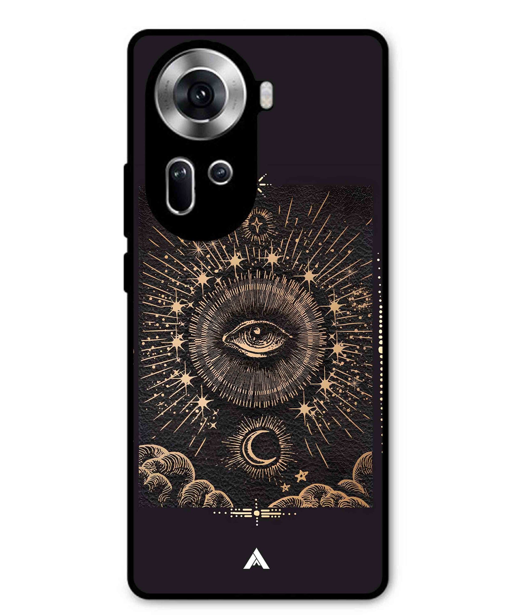 Illuminating Eye Metal Back Cover Phone Case for Oppo Reno 11