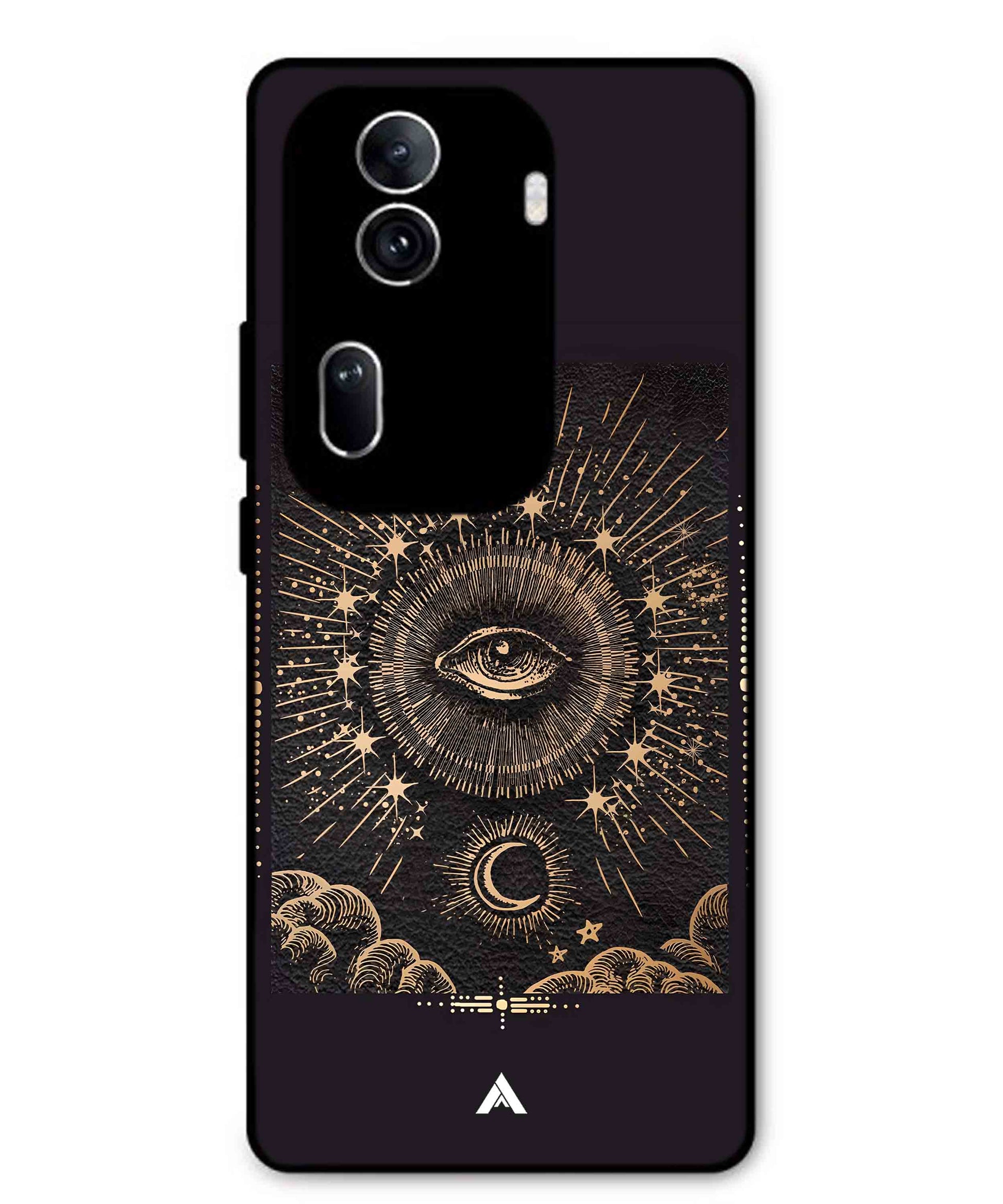 Illuminating Eye Metal Back Cover Phone Case for Oppo Reno 11 Pro