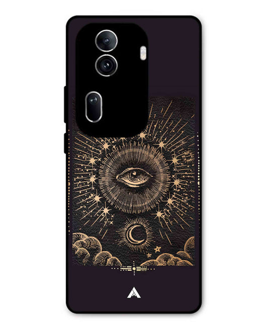 Illuminating Eye Metal Back Cover Phone Case for Oppo Reno 11 Pro