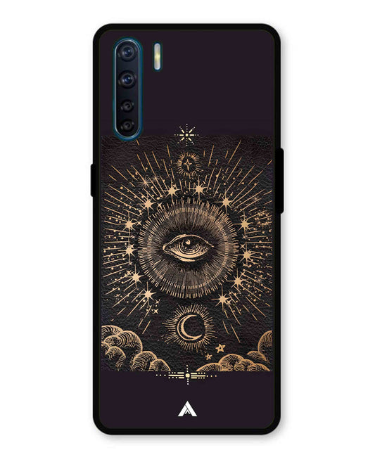 Illuminating Eye Metal Back Cover Phone Case for Oppo Reno 3