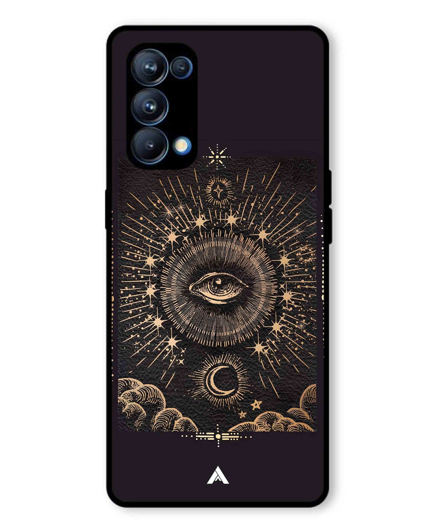 Illuminating Eye Metal Back Cover Phone Case for Oppo Reno 5 Pro