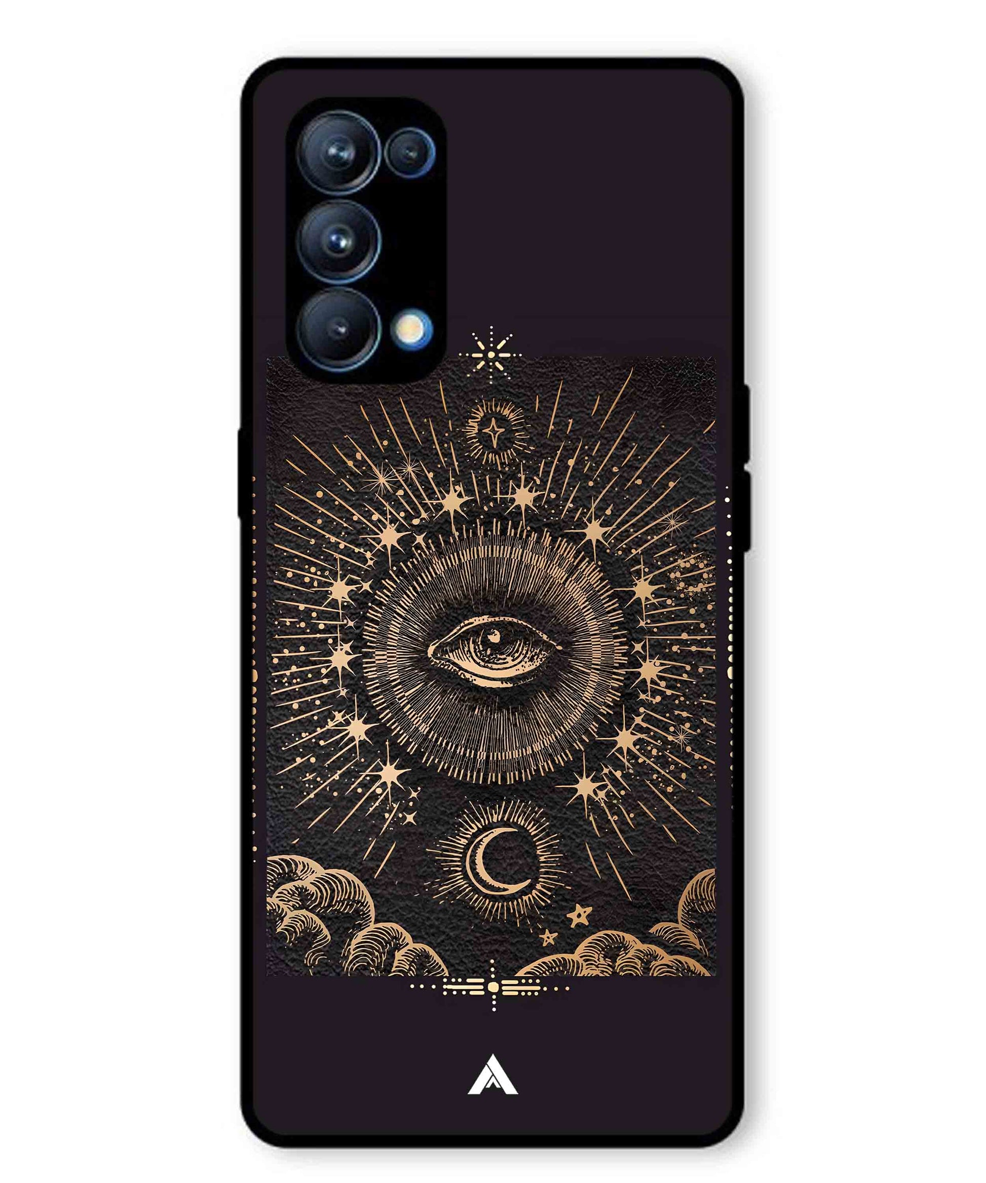 Illuminating Eye Metal Back Cover Phone Case for Oppo Reno 5 Pro