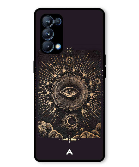 Illuminating Eye Metal Back Cover Phone Case for Oppo Reno 5 Pro