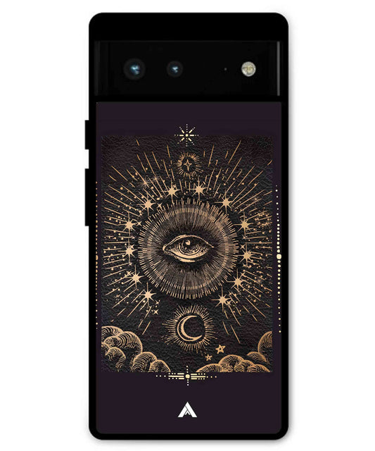 Illuminating Eye Metal Back Cover Phone Case for Pixel 6A
