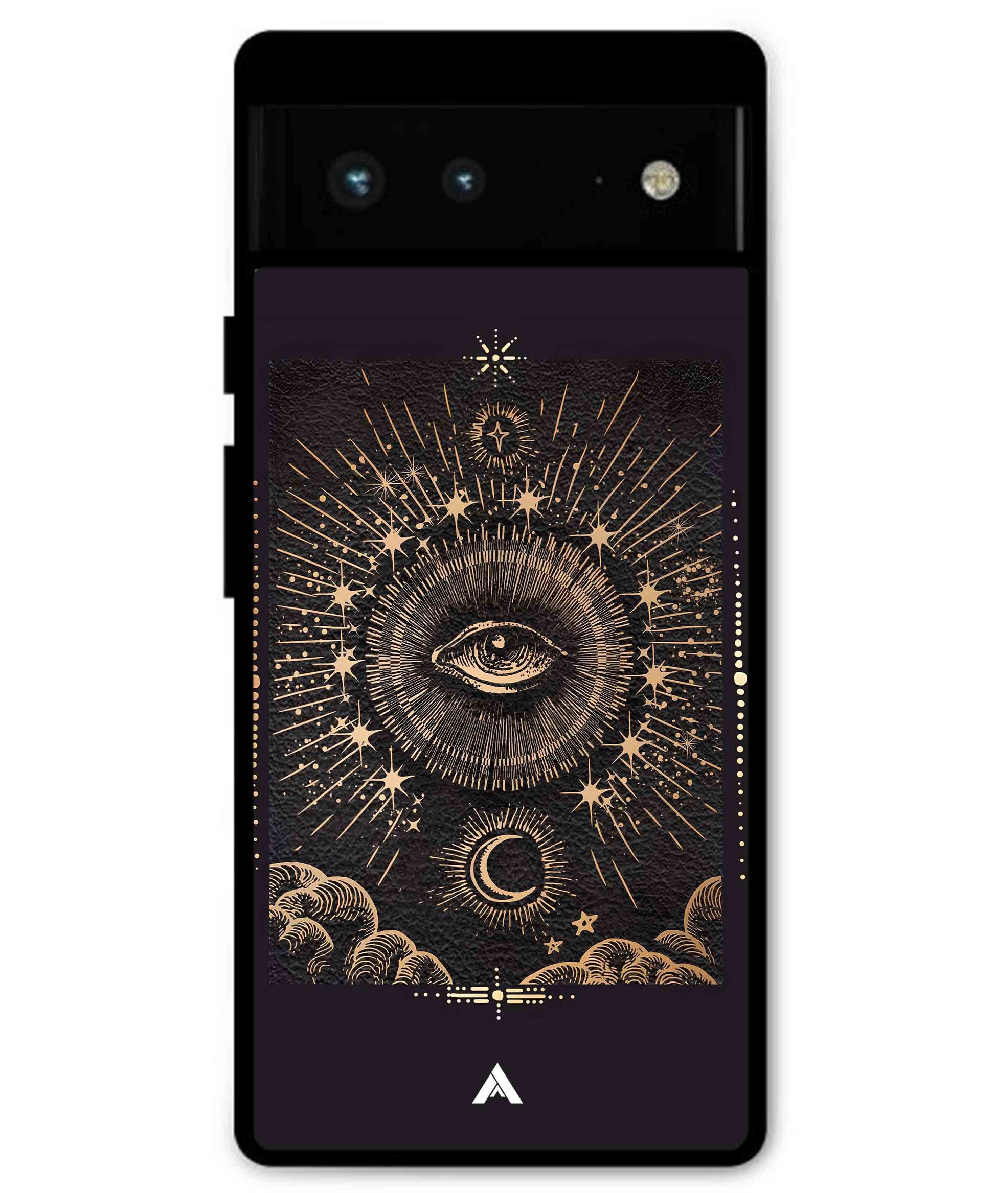 Illuminating Eye Metal Back Cover Phone Case for Pixel 7 Pro