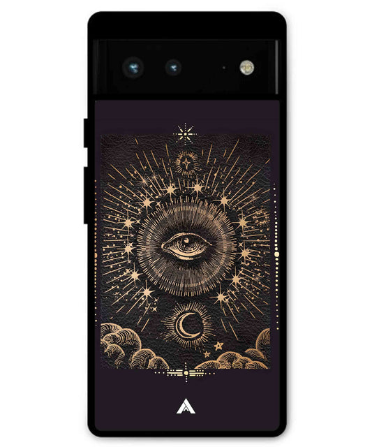 Illuminating Eye Metal Back Cover Phone Case for Pixel 7 Pro