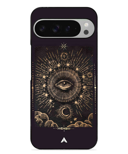 Illuminating Eye Metal Back Cover Phone Case for Pixel 9 Pro